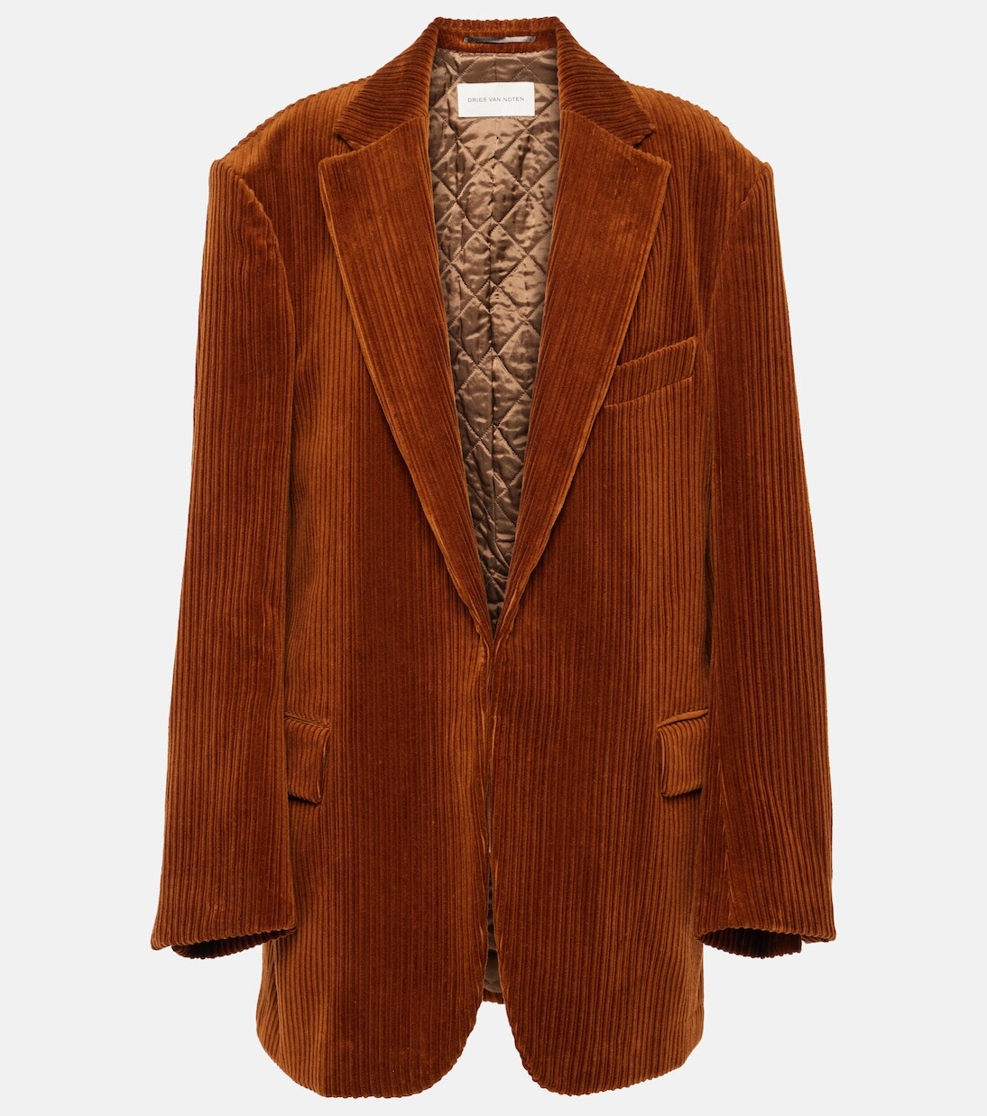 

Хлопковый вельветовый пиджак Dries Van Noten, коричневый