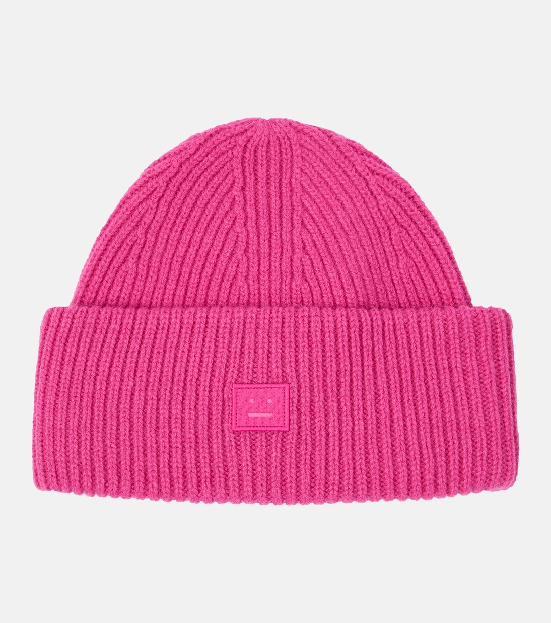 

Шерстяная шапка ребристой вязки Acne Studios, розовый