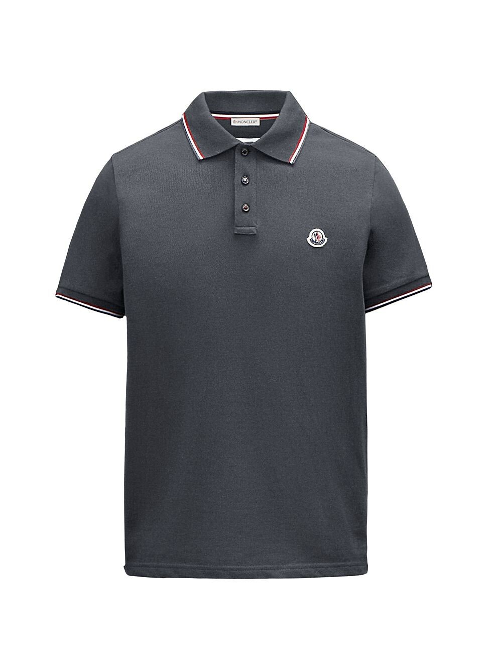 

Хлопковая рубашка-поло с короткими рукавами Moncler, серый
