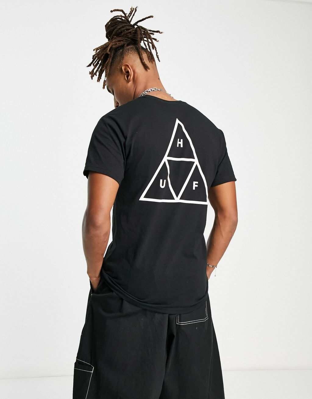 

Черная футболка с короткими рукавами HUF Essentials tt
