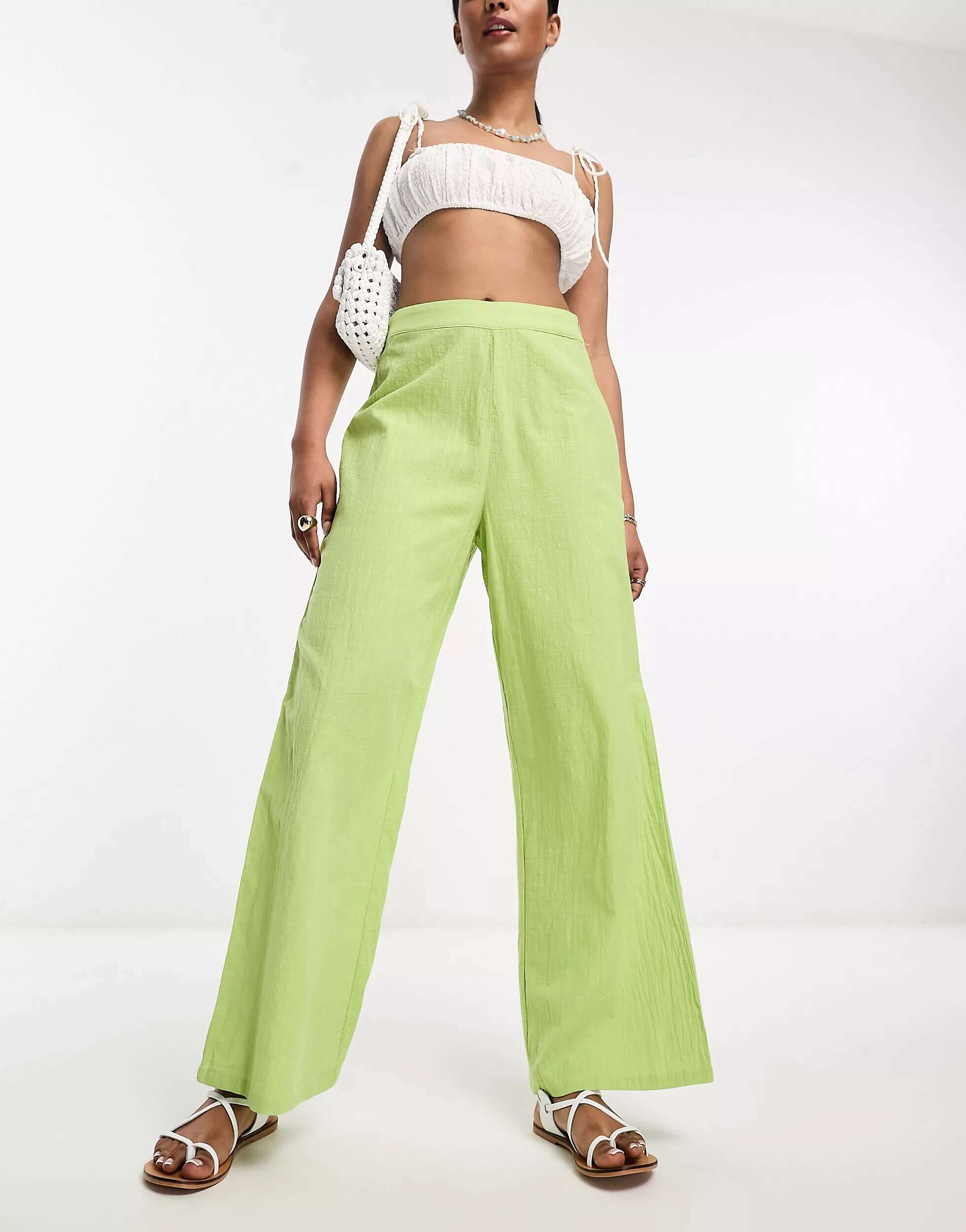 цена Зеленые широкие брюки Lola May