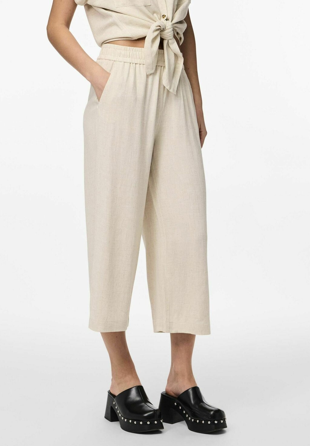 

Брюки PCVINSTY HW CULOTTE Pieces, цвет oatmeal