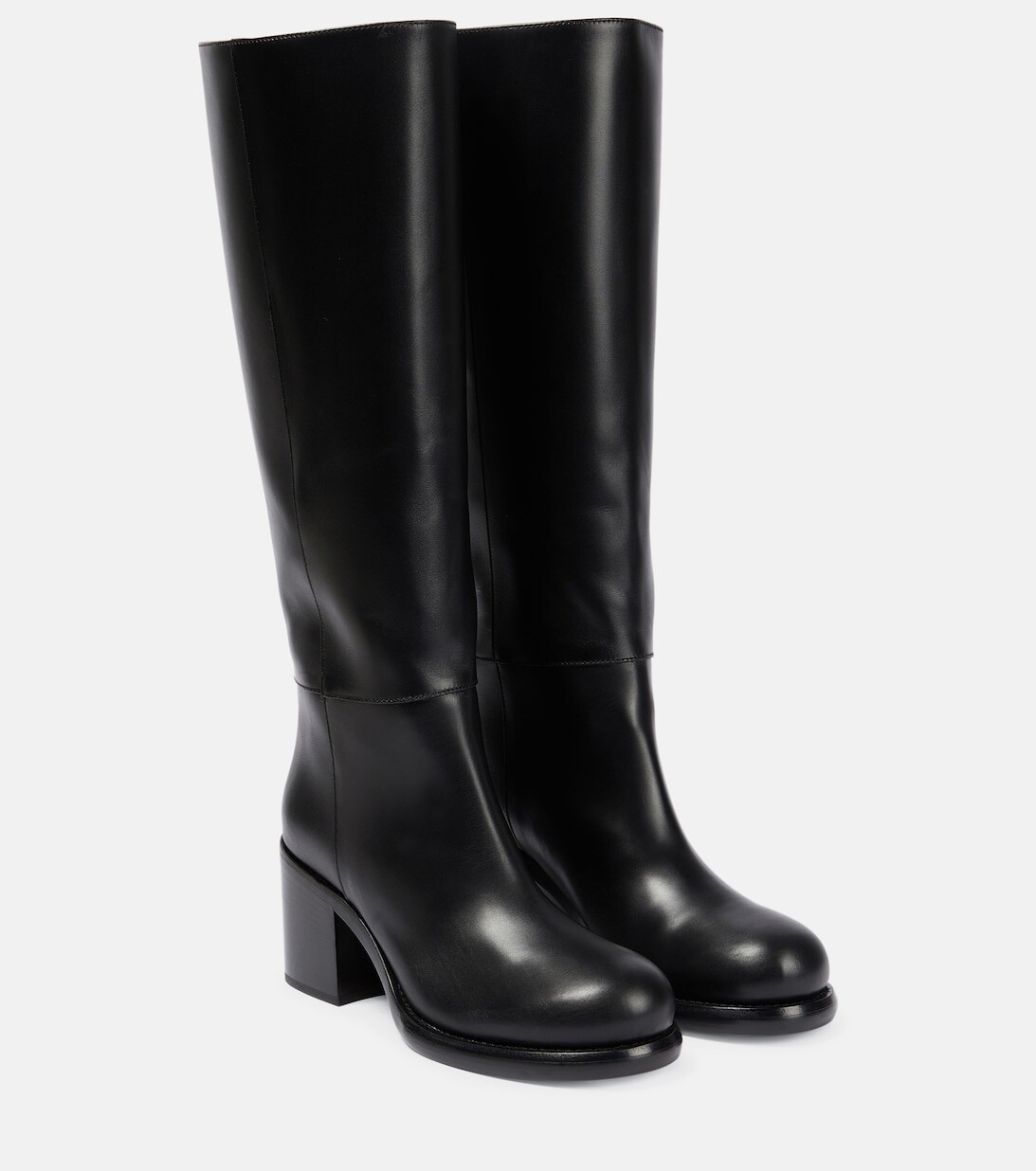 

Кожаные сапоги до колена Alaïa, черный