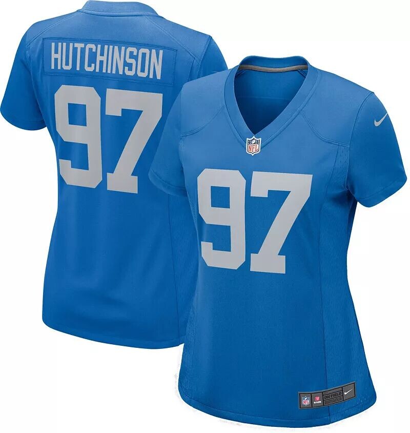 

Женская черная игровая майка Nike Detroit Lions Aidan Hutchinson #97