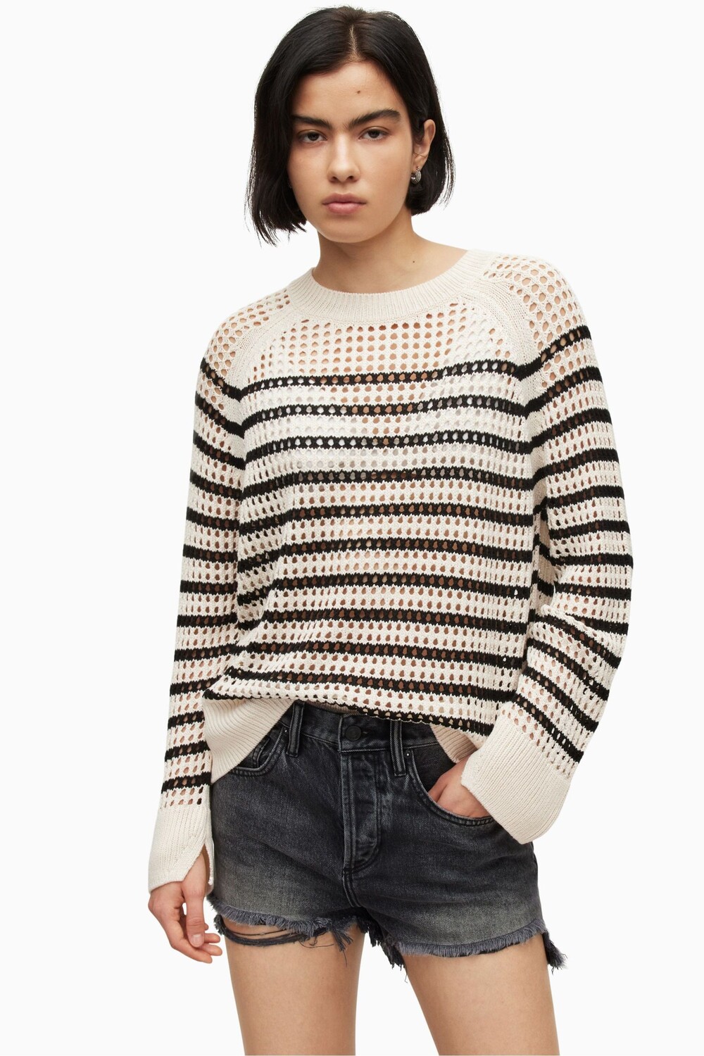 

Белый свитер AllSaints Paloma с круглым вырезом All Saints, белый