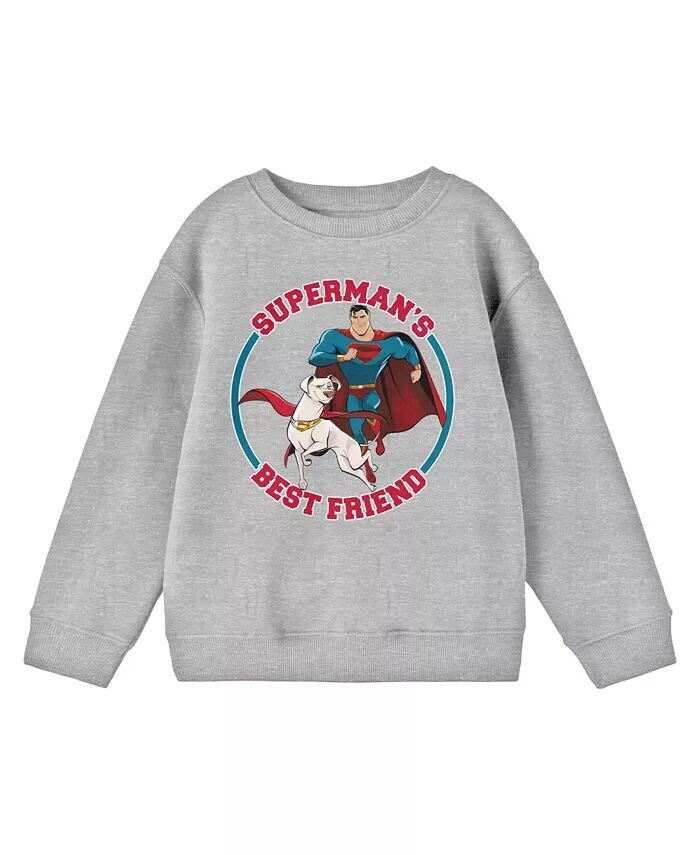 

Молодежный спортивный серый свитшот для мальчиков DC League of Super Pets Superman's Best Friend Dc Comics, серый