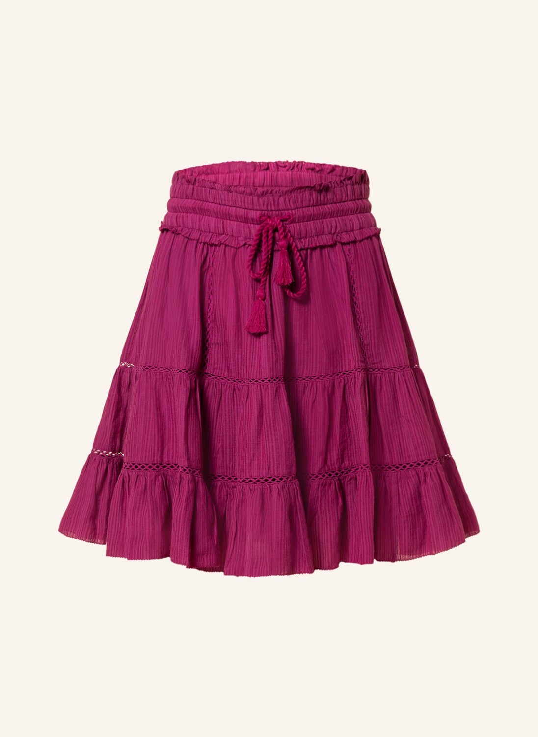 

Юбка ISABEL MARANT ÉTOILE LIOLINE mit Leinen und Rüschen, темно-фиолетовый