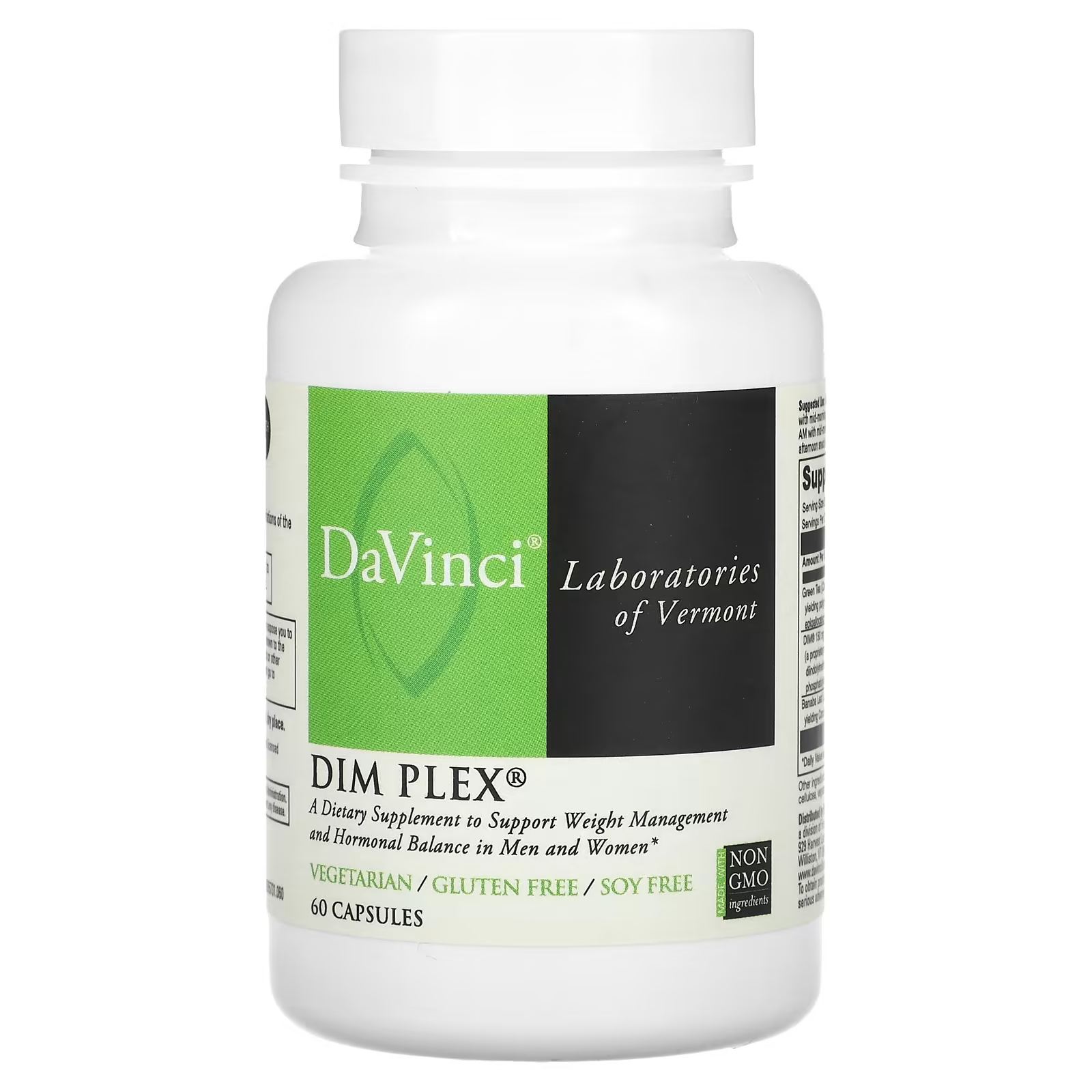 DaVinci Laboratories of Vermont DIM Plex 60 капсул zhou nutrition dim active комплекс для гормонального баланса 60 вегетарианских капсул