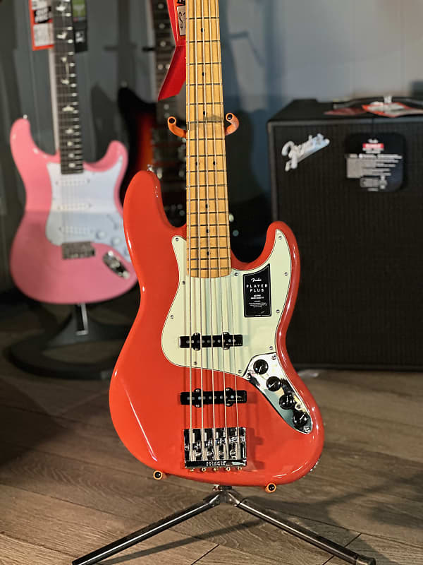 Басс гитара Fender Player Plus Jazz Bass V, Fiesta Red W/ Free Shipping & Gig Bag