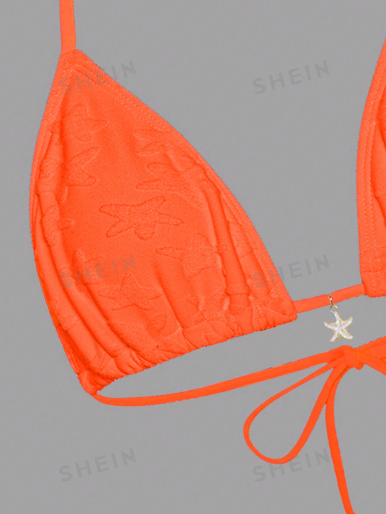 цена Женский цельный купальник со звездным узором и фактурным дизайном, апельсин