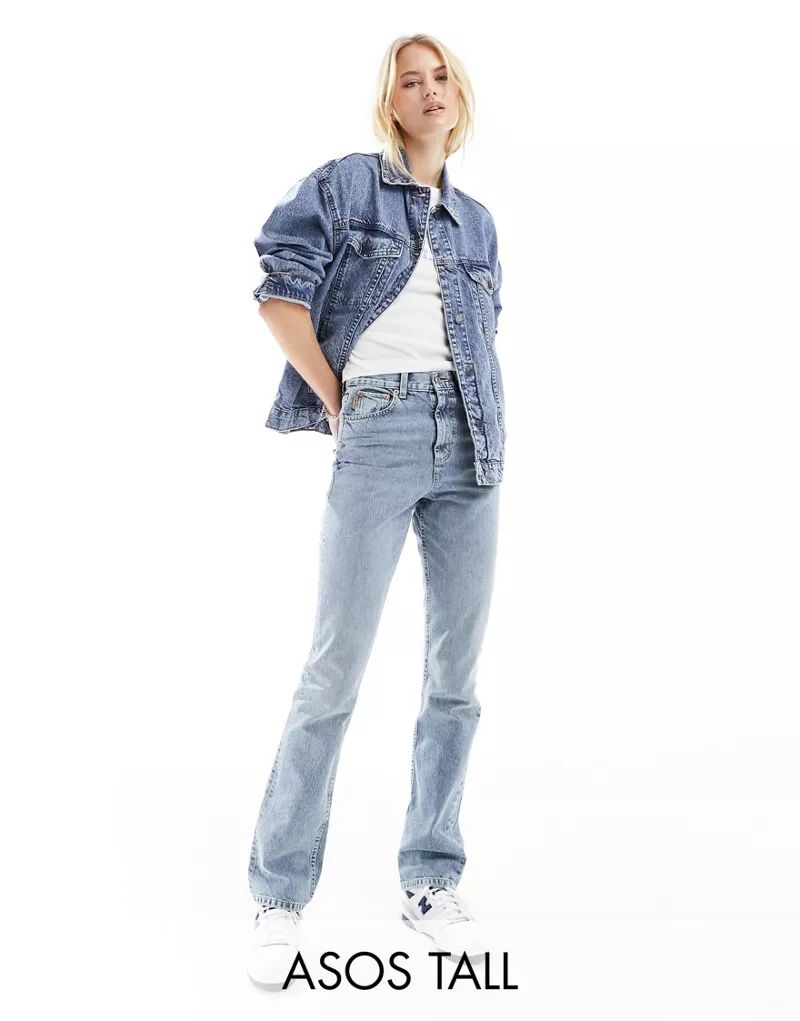 Голубые прямые джинсы в стиле 90-х ASOS DESIGN Tall