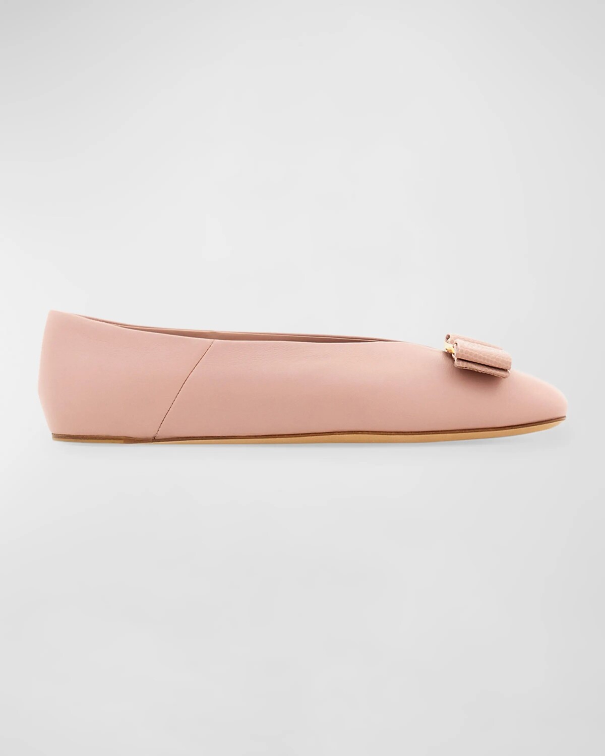 

Балетки Vanna из телячьей кожи с бантом Ferragamo, цвет Rose