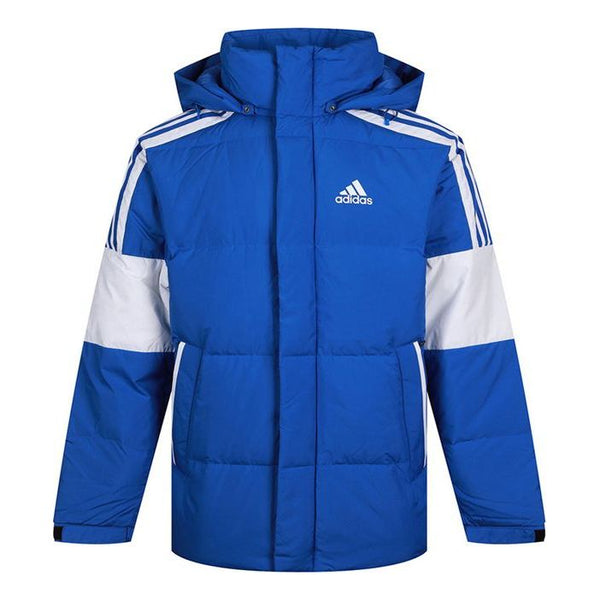 Пуховик adidas 3st Puff Down J Outdoor Sport Hood Down Jacket Men's Blue, синий цена и фото