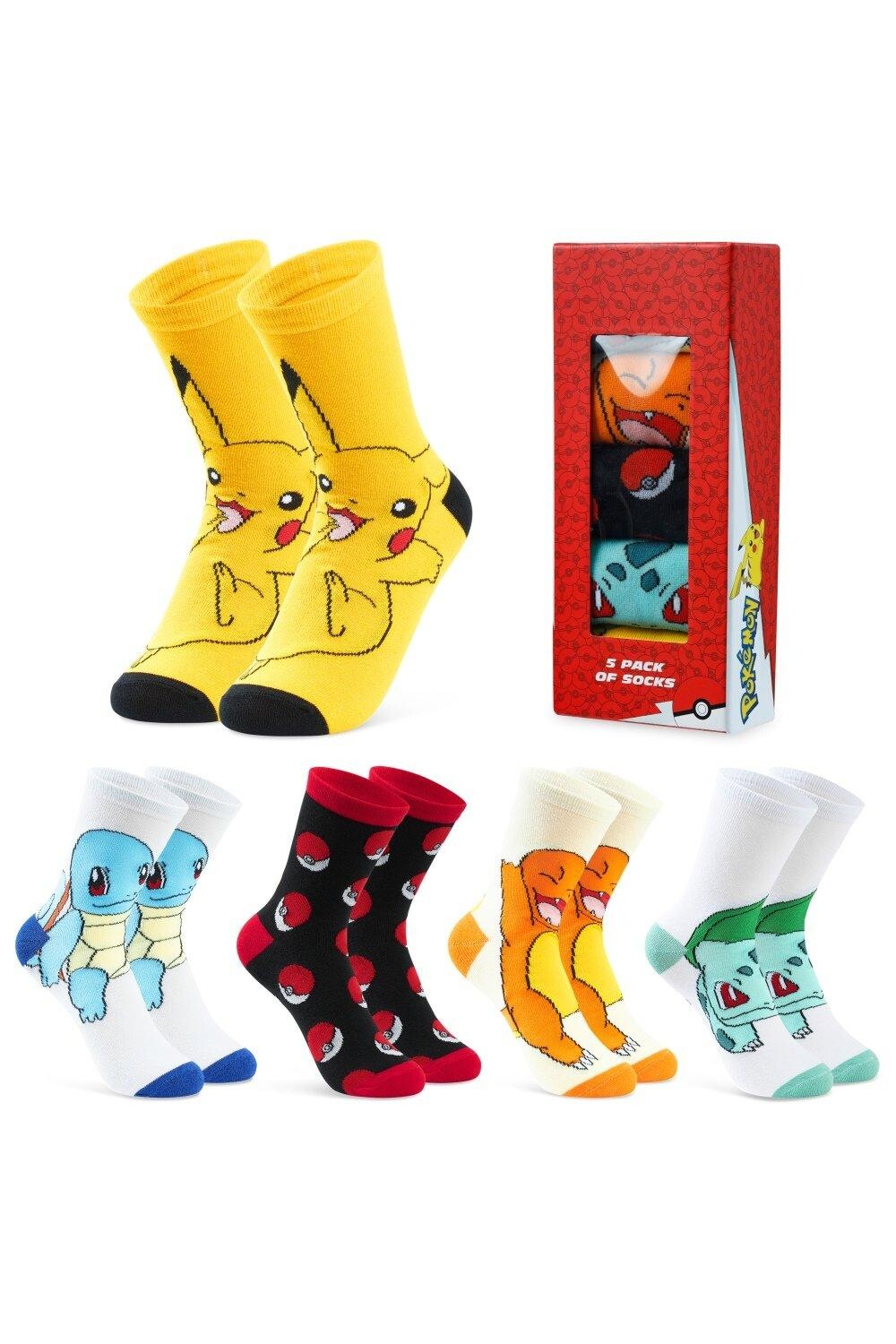 

Детские носки, упаковка из 5 шт. Pokemon, мультиколор