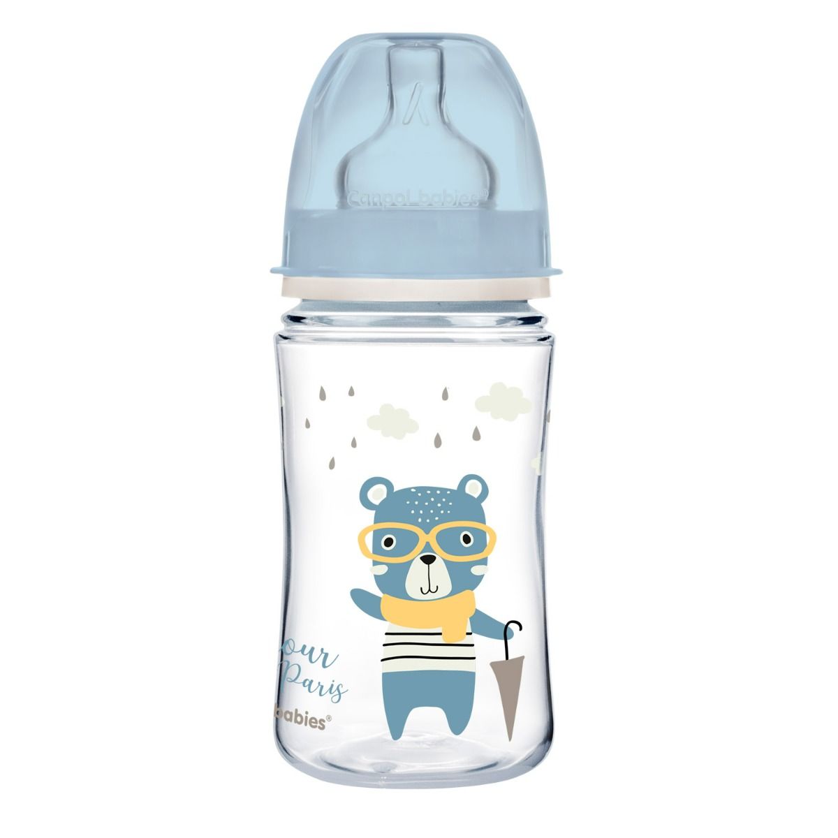 Антиколиковая бутылочка для детей Canpol Babies Easy Start Bonjour 240 мл, 1 шт