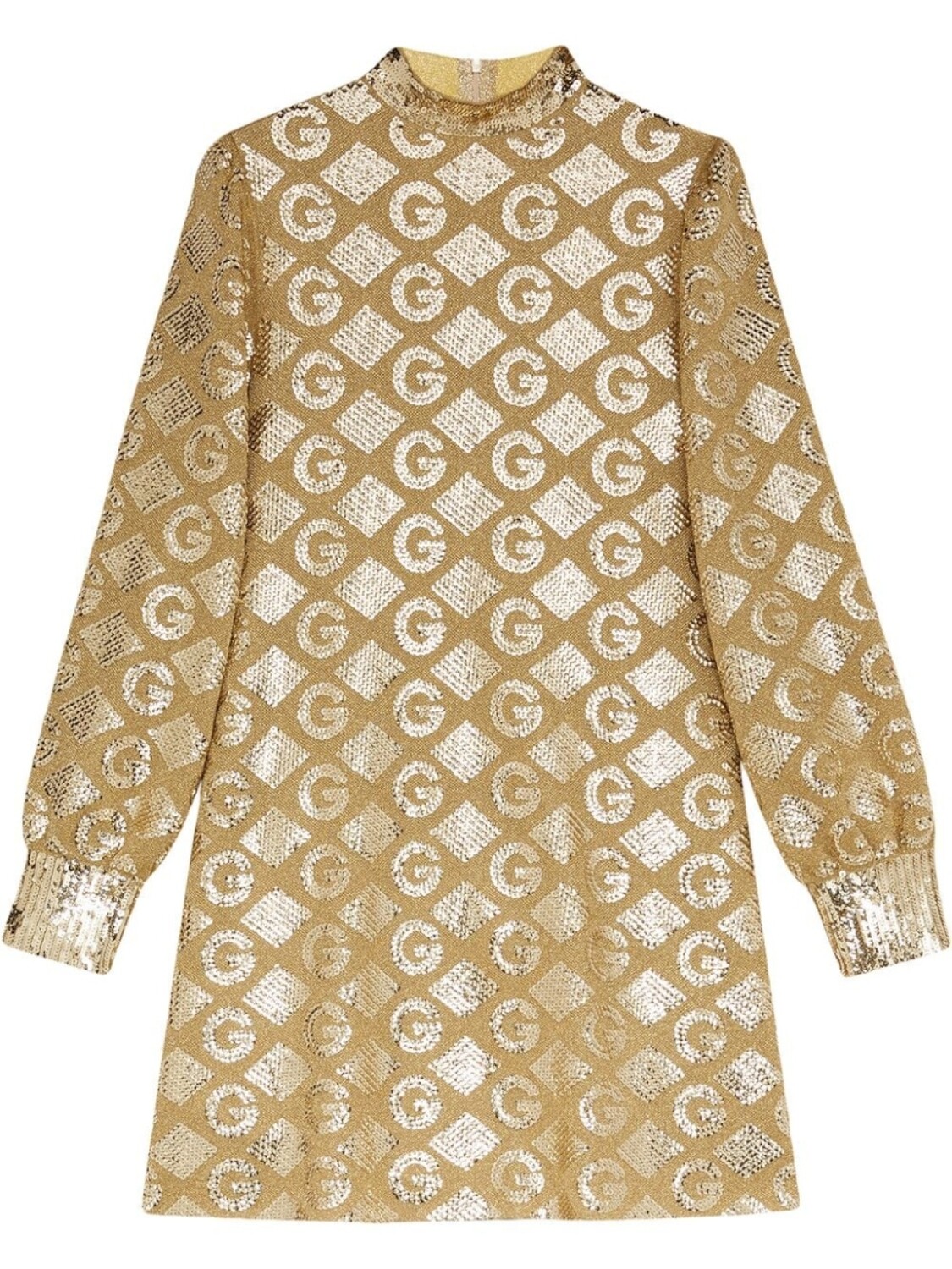 

Gucci жаккардовое платье с узором G Rhombus, золотистый