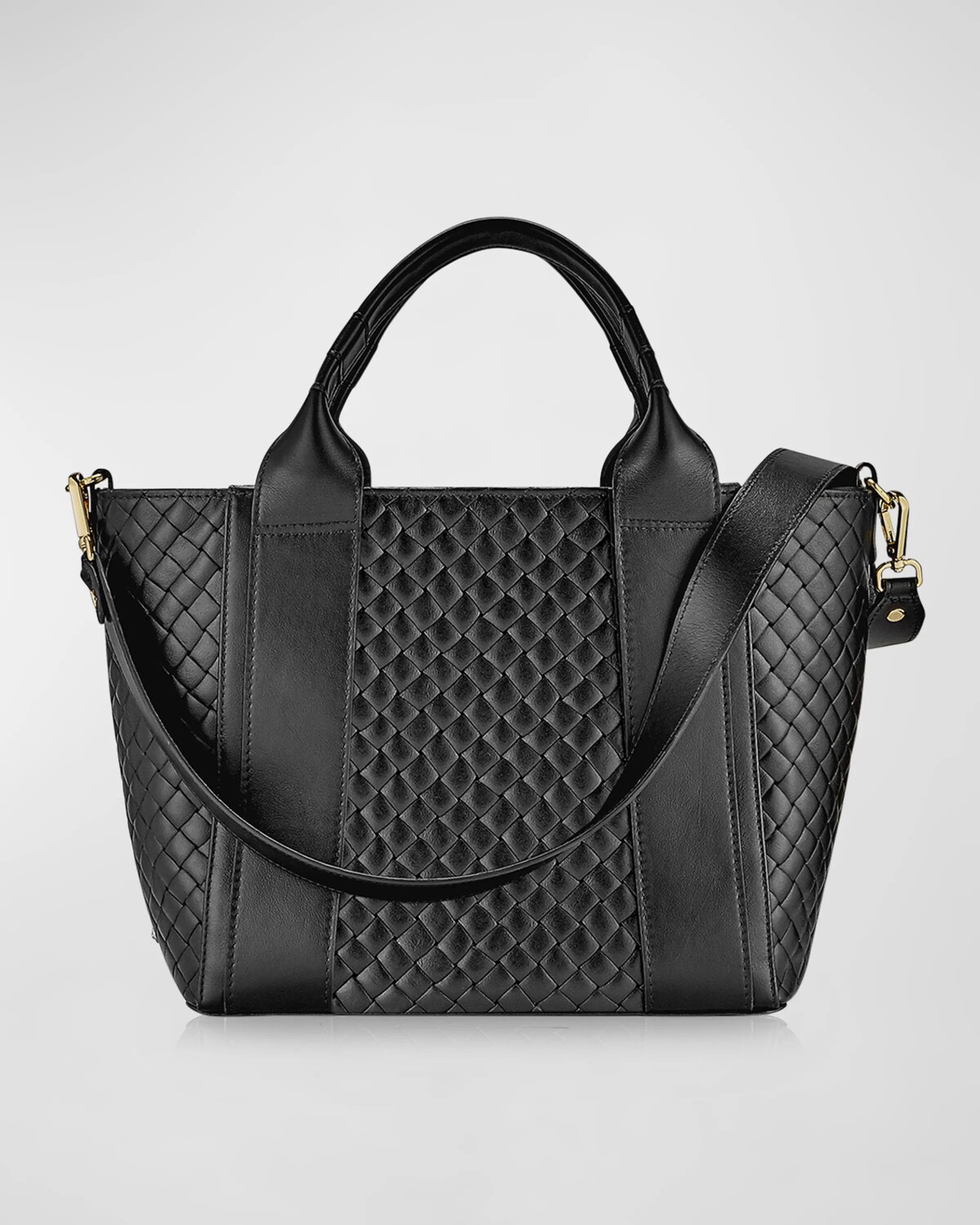 

Плетеная кожаная большая сумка Harper Gigi New York, цвет Black