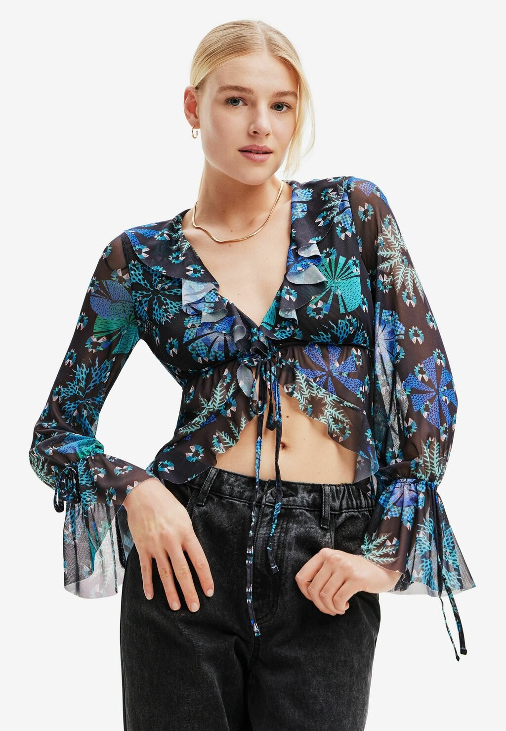 

Блузка Desigual RFFLED, синий