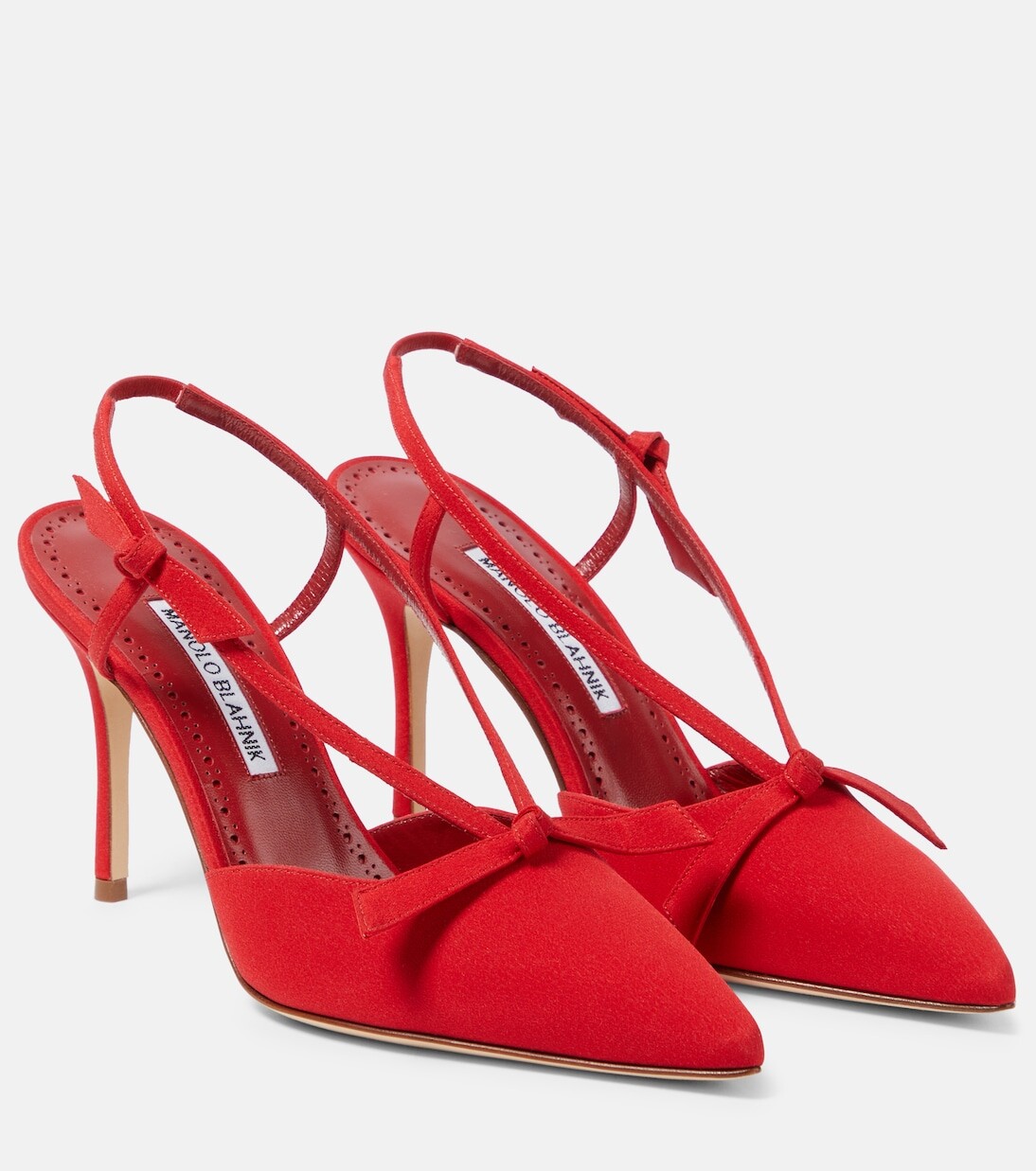 

Туфли corintia с пяткой на пятке и бантом Manolo Blahnik, белый