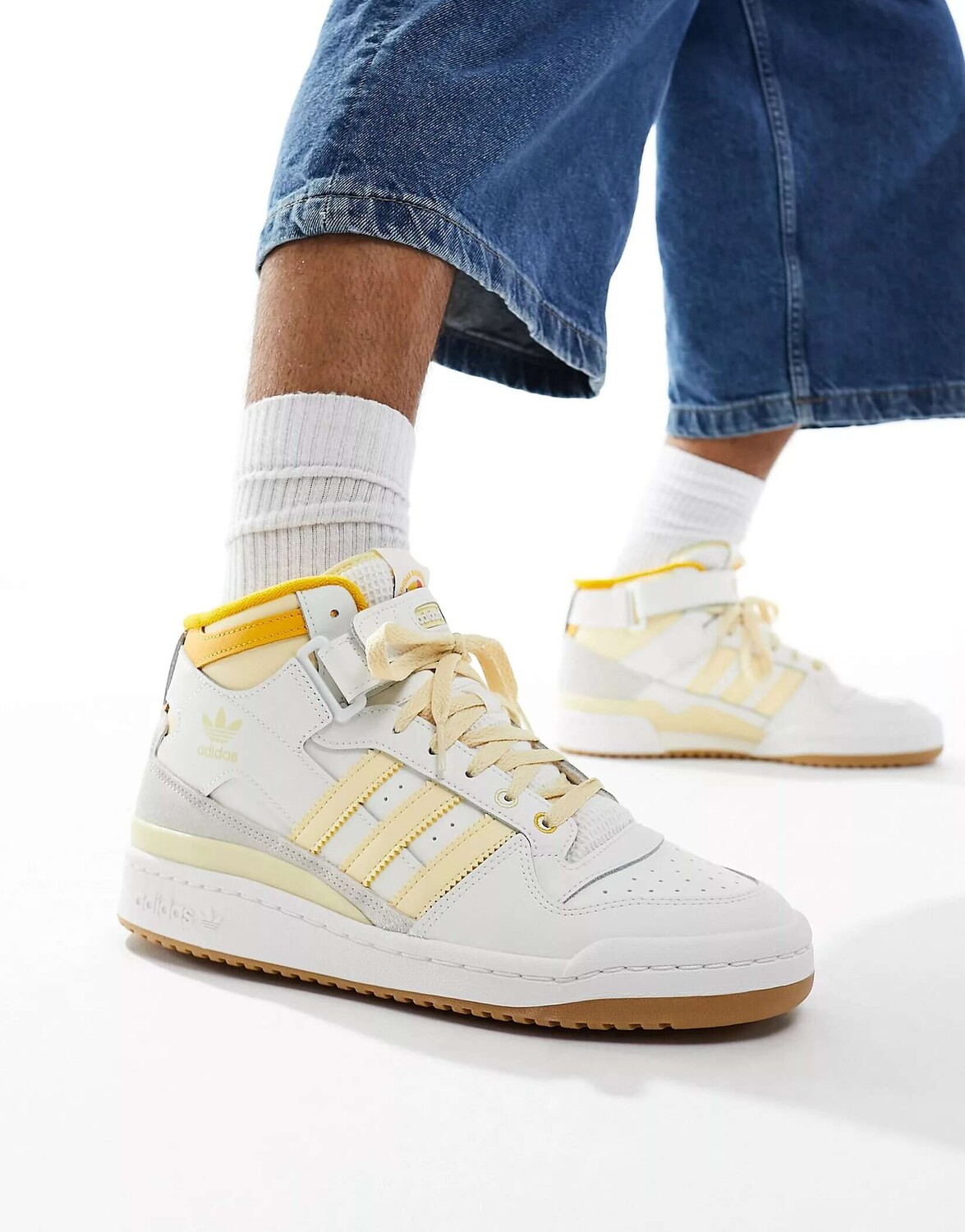 

Бело-желтые кроссовки adidas Originals Forum Mid, Желтый