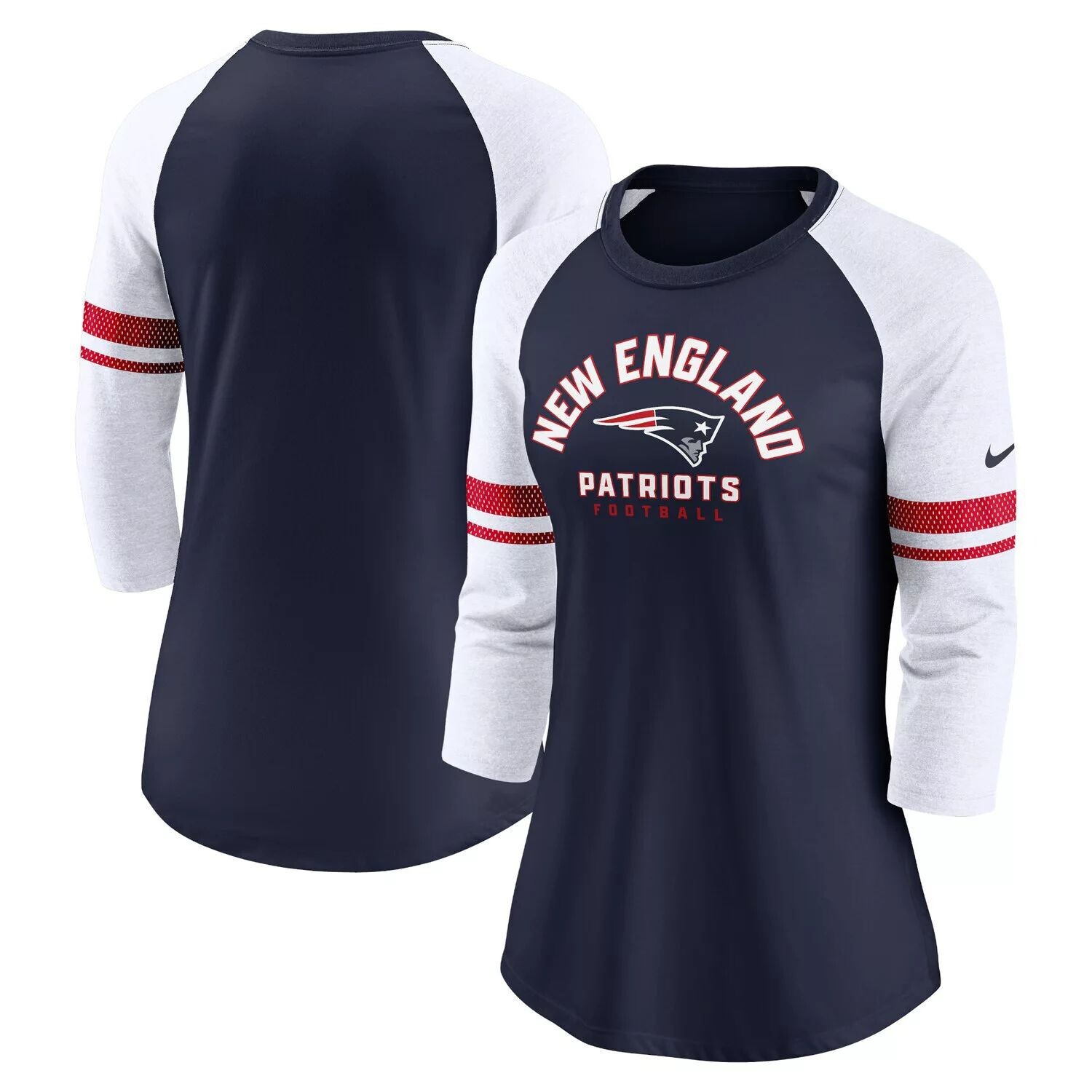 

Женская темно-синяя футболка реглан с рукавами 3/4 Nike New England Patriots Fashion Nike, Синий