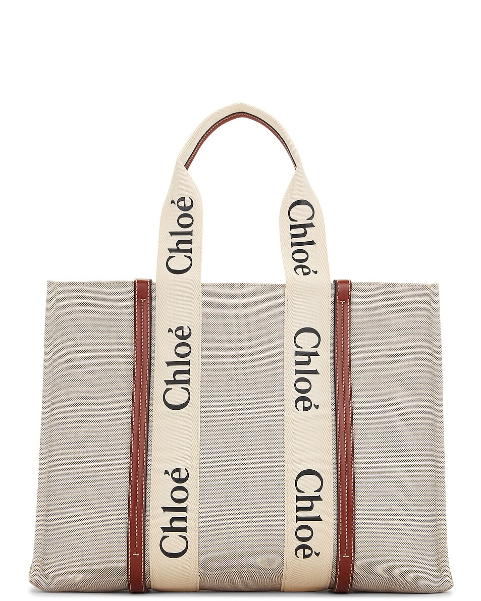 

Сумка-тоут Chloe Large Woody, цвет White & Brown