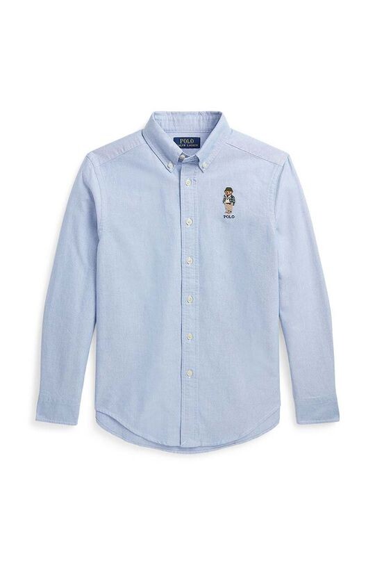 

Детская хлопковая рубашка Polo Ralph Lauren, синий