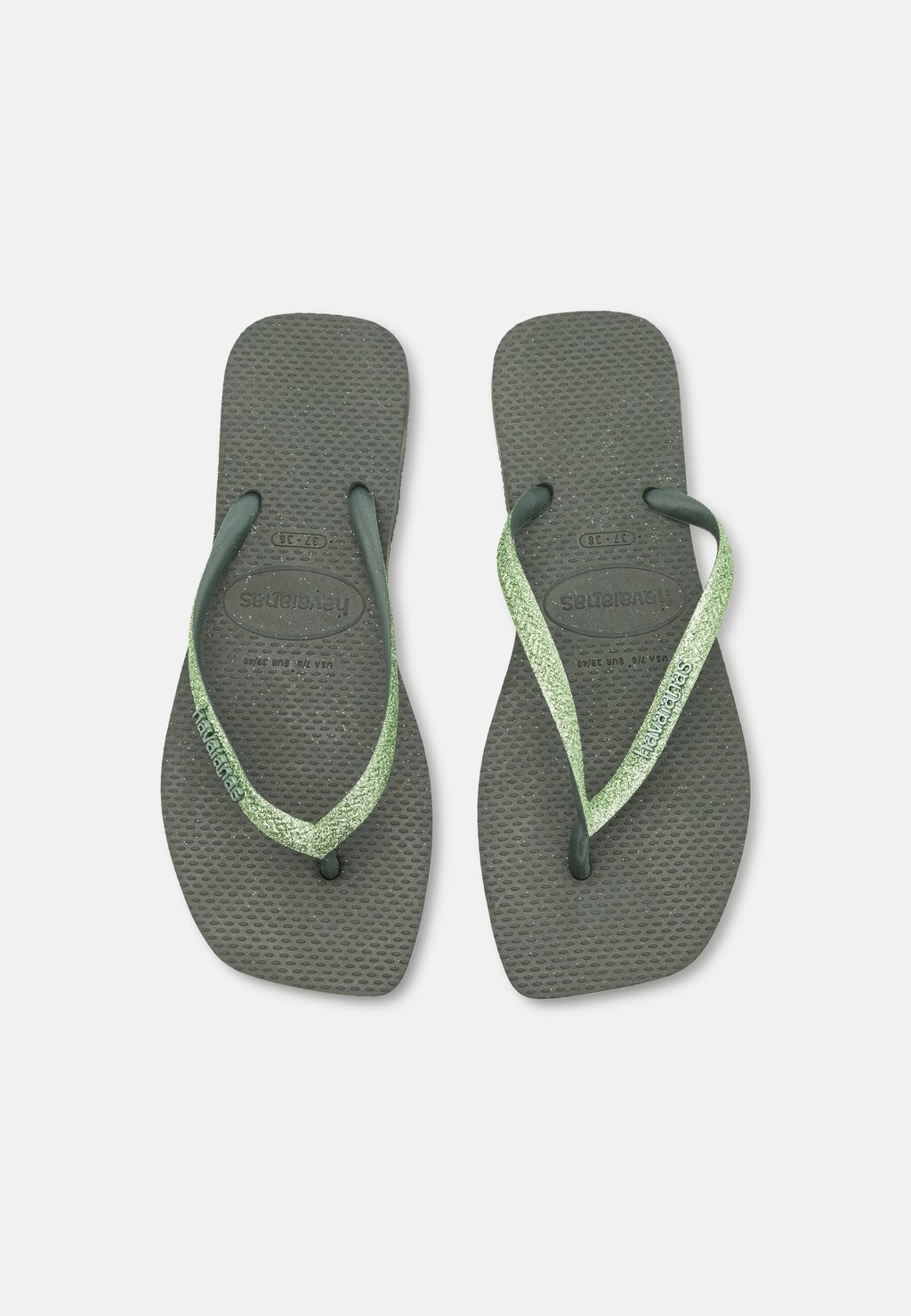 Шлепанцы SQUARE GLITTER Havaianas, цвет olive green