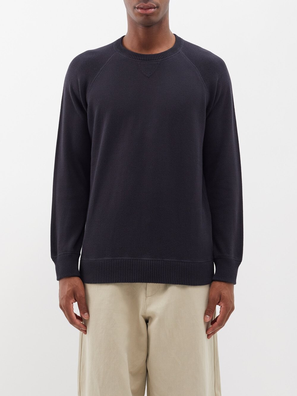 

Хлопковый свитер с рукавами реглан Ghiaia Cashmere, синий