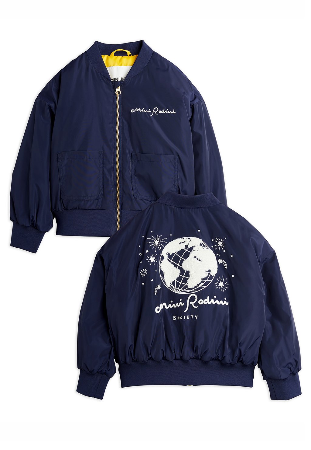 

Куртка-бомбер SOCIETY BASEBALL JACKET UNISEX Mini Rodini, синий