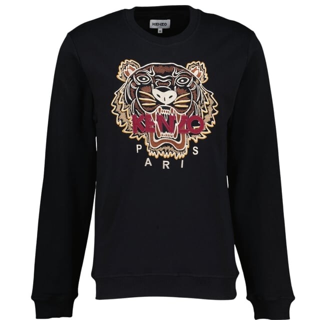

Свитер с вышивкой тигра и символом университета Kenzo, черный