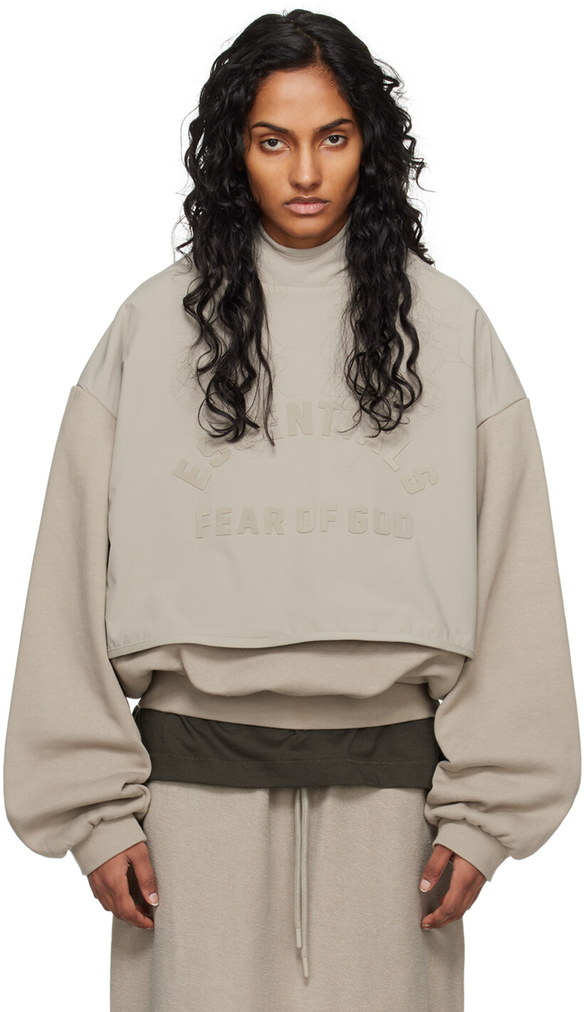 

Серый худи с капюшоном Fear Of God Essentials, цвет Seal/Seal