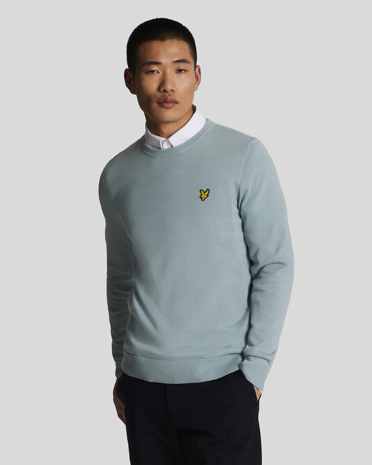 

Свитер с круглым вырезом из хлопка Lyle & Scott, синий