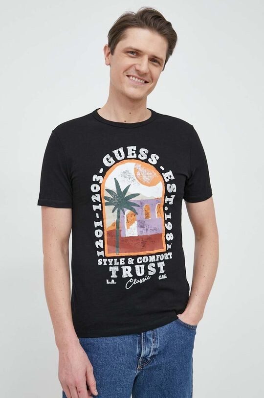 

Футболка из хлопка Guess, черный