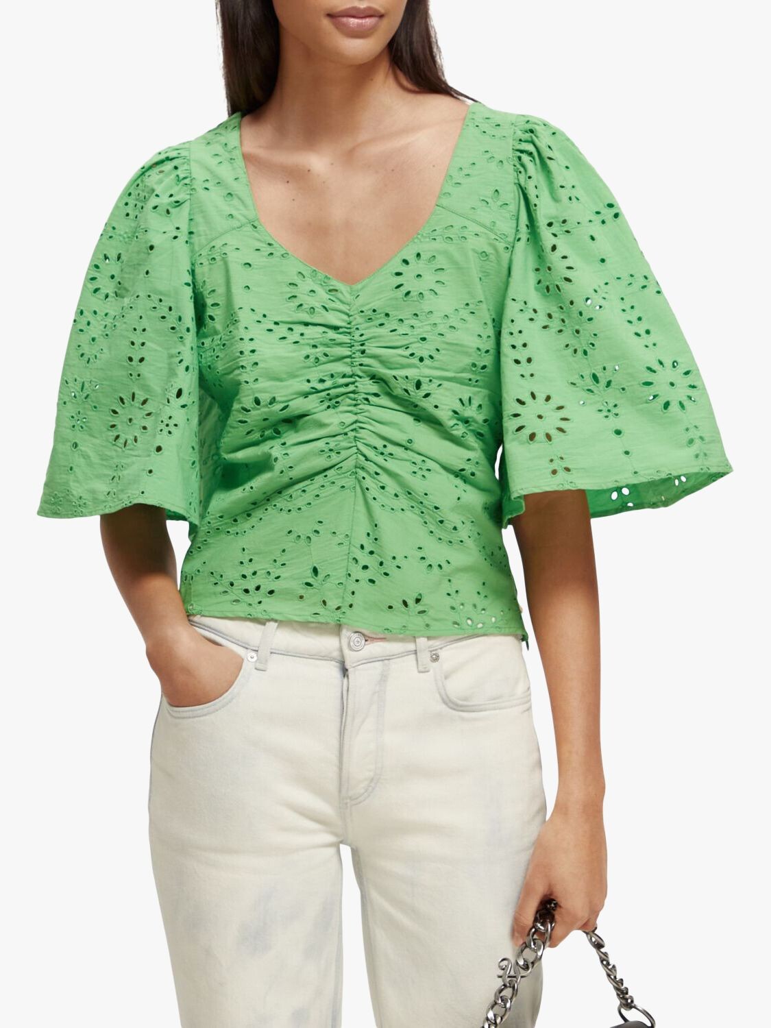 

Топ Scotch & Soda со сборками спереди, зеленый