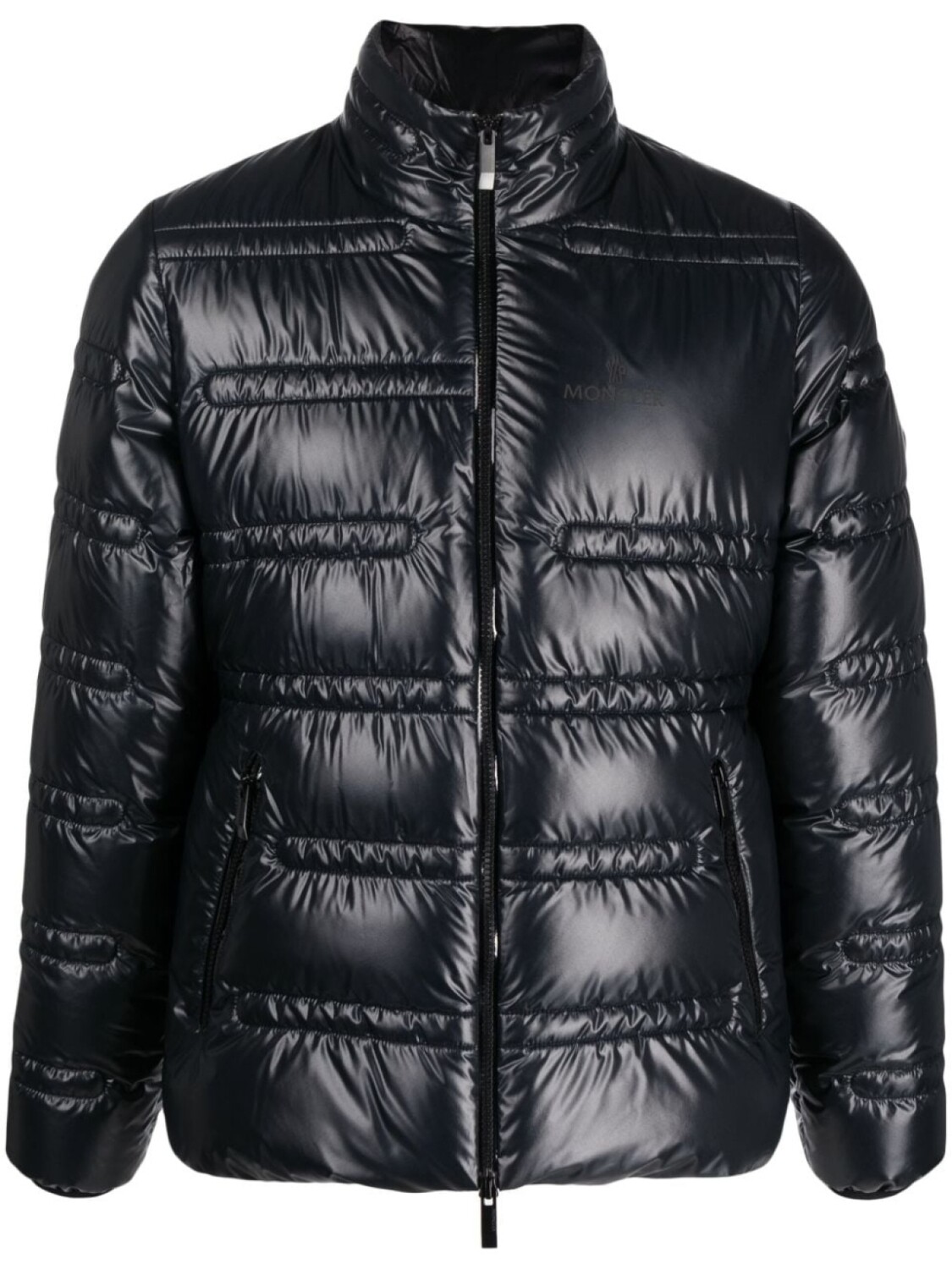 

Moncler пуховик с логотипом, черный