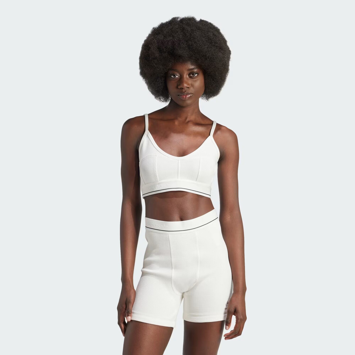 

Топ с вафельным бюстгальтером Adidas, цвет Cloud White