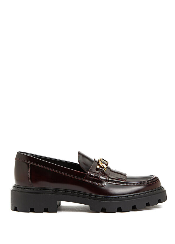 

Бордово-красные женские кожаные лоферы Tod's, Красный