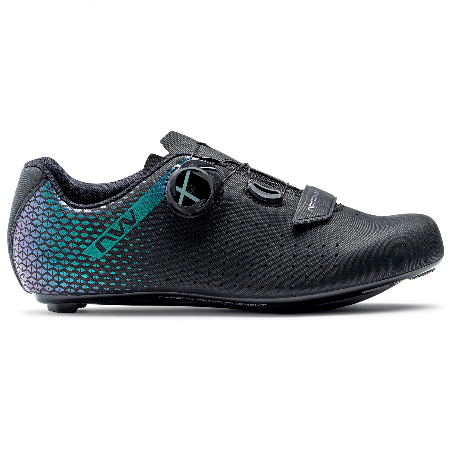 цена Велосипедная обувь Northwave Women's Core Plus 2, цвет Black/Iridescent