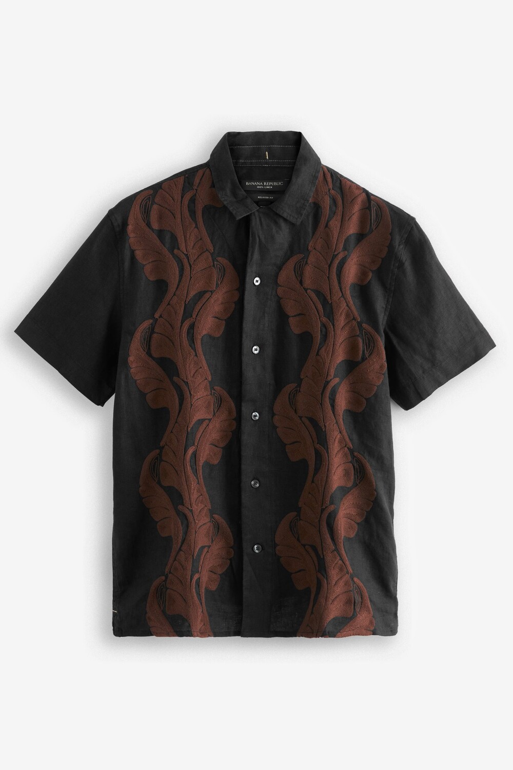 

Льняная рубашка Botanica Hafted Resort Banana Republic, черный