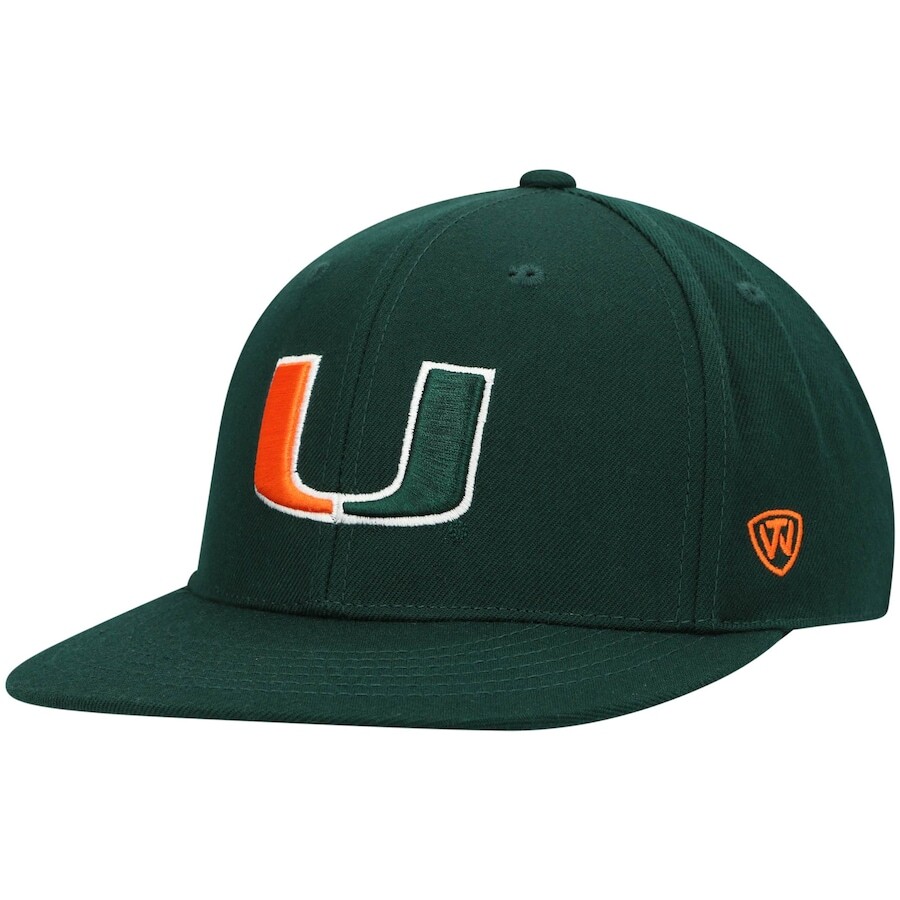 

Бейсболка Top of the World Miami Hurricanes, зеленый