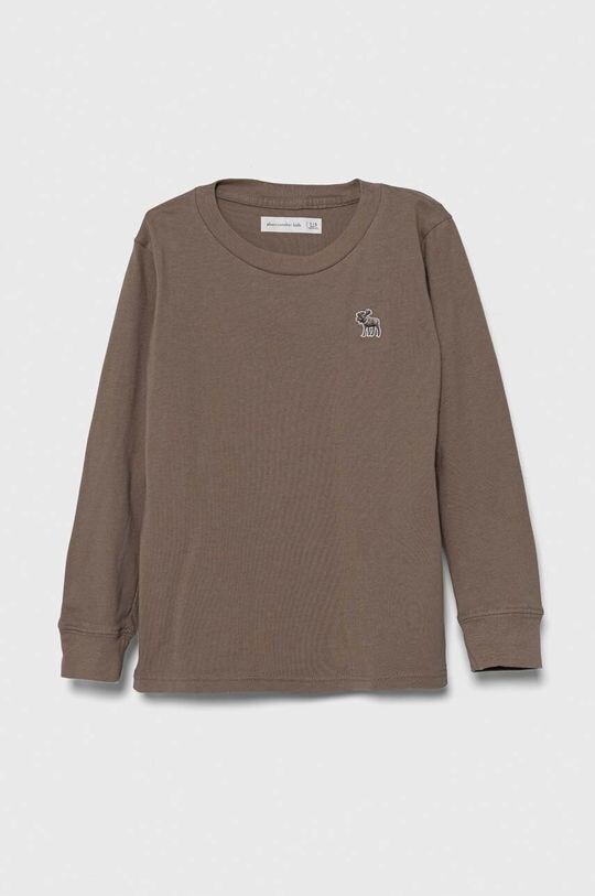 

Детская хлопковая рубашка с длинными рукавами Abercrombie & Fitch, коричневый