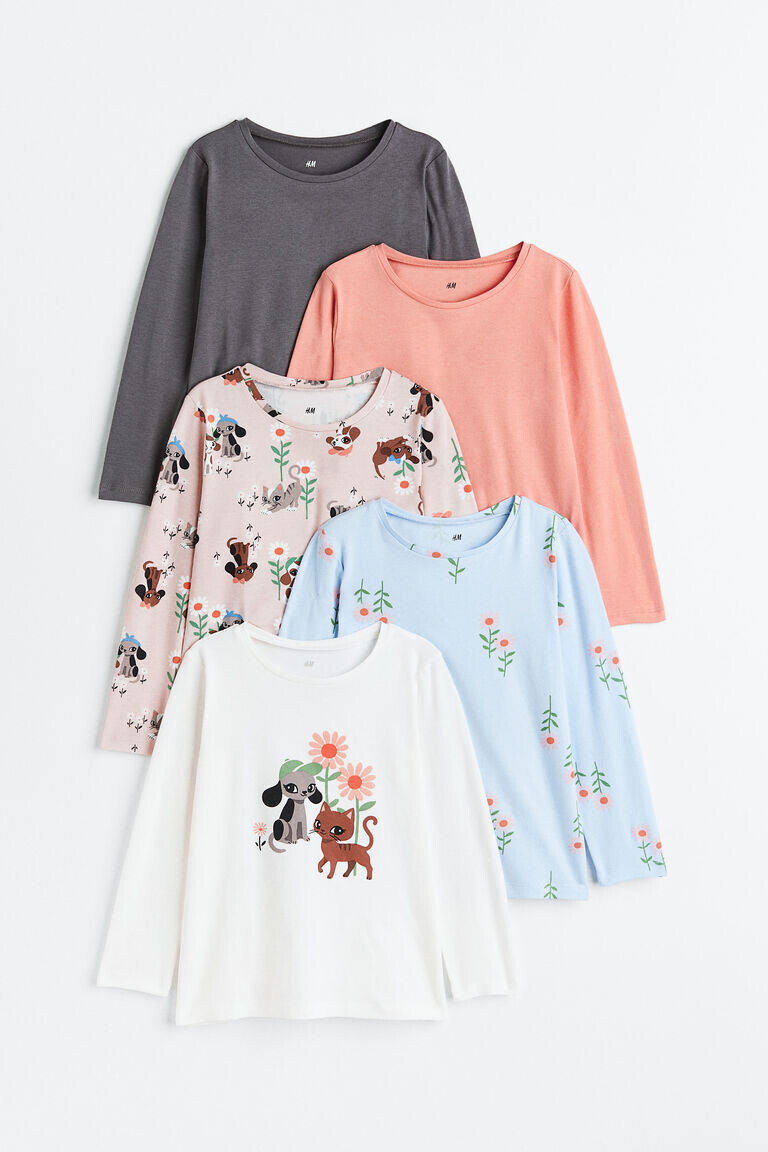 

5 пар топов из джерси H&M, серый