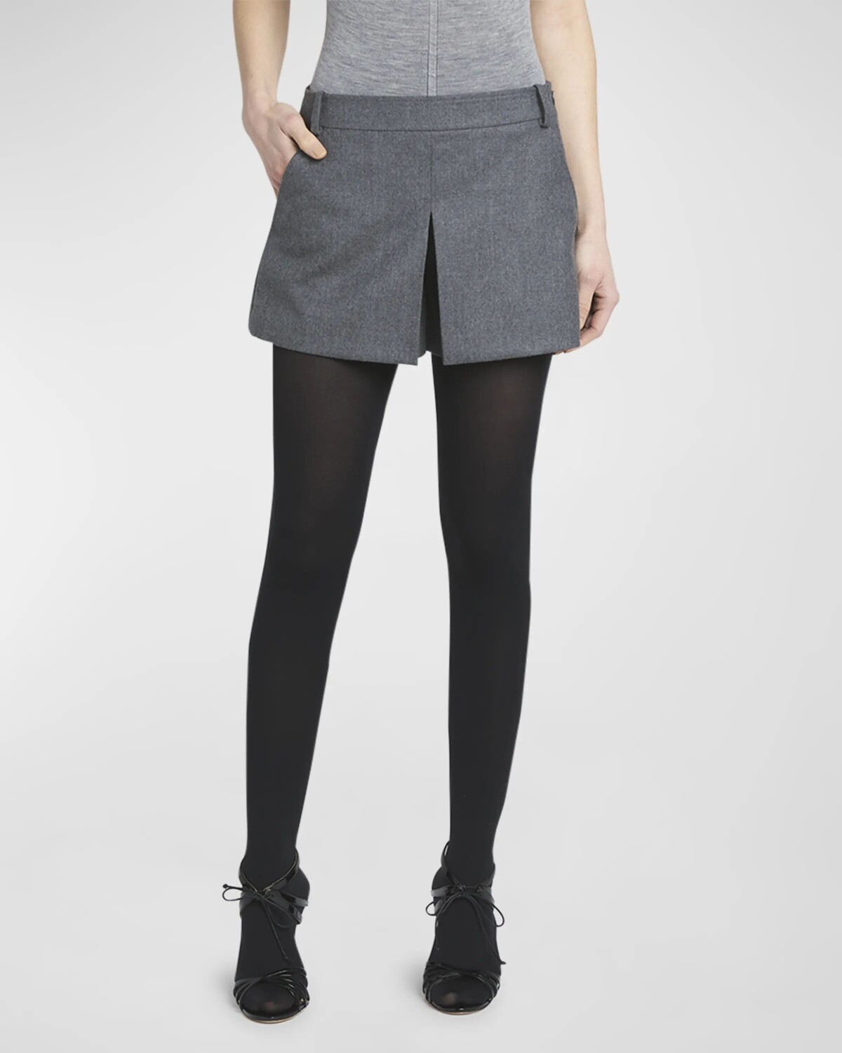 

Компактная плиссированная юбка из натуральной шерсти TOM FORD, цвет Grey Melan