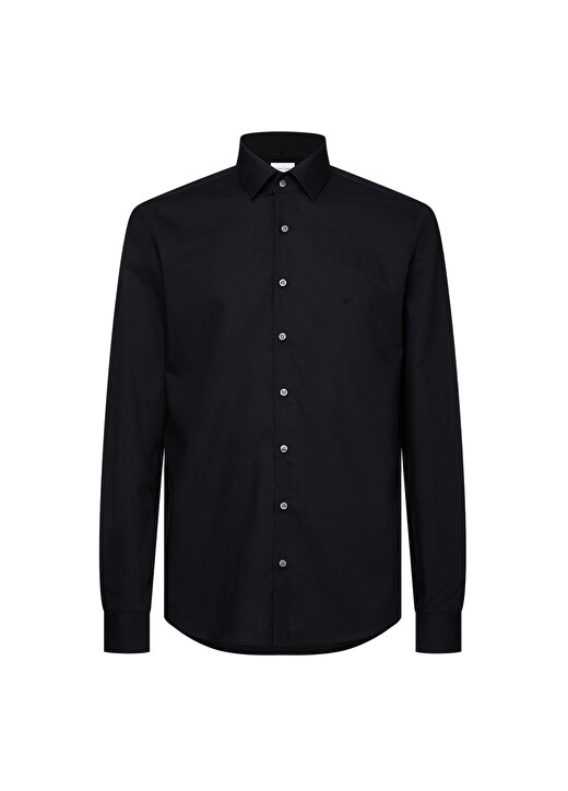 

Черная мужская рубашка с воротником на пуговицах Slim Fit Calvin Klein