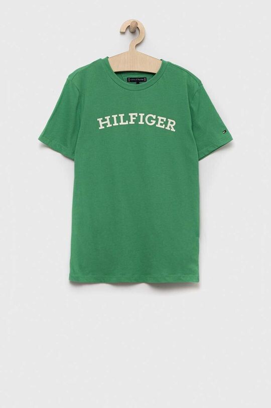 

Детская хлопковая футболка Tommy Hilfiger, зеленый