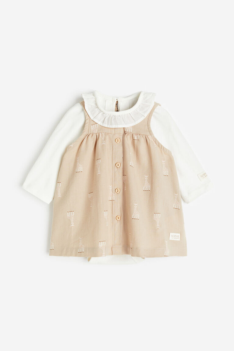 

Комплект из 2-х боди и платья H&M, бежевый