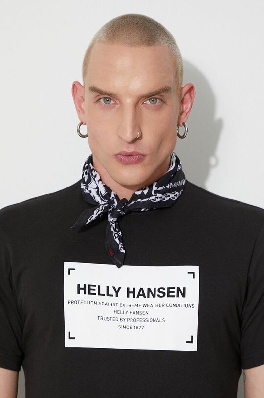 

Хлопковая футболка Helly Hansen, черный