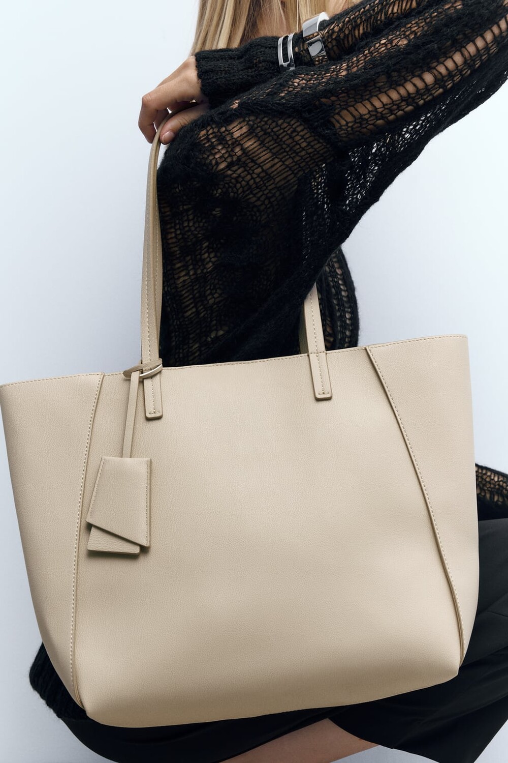 

Сумка-тоут с отделениями ZARA, экру