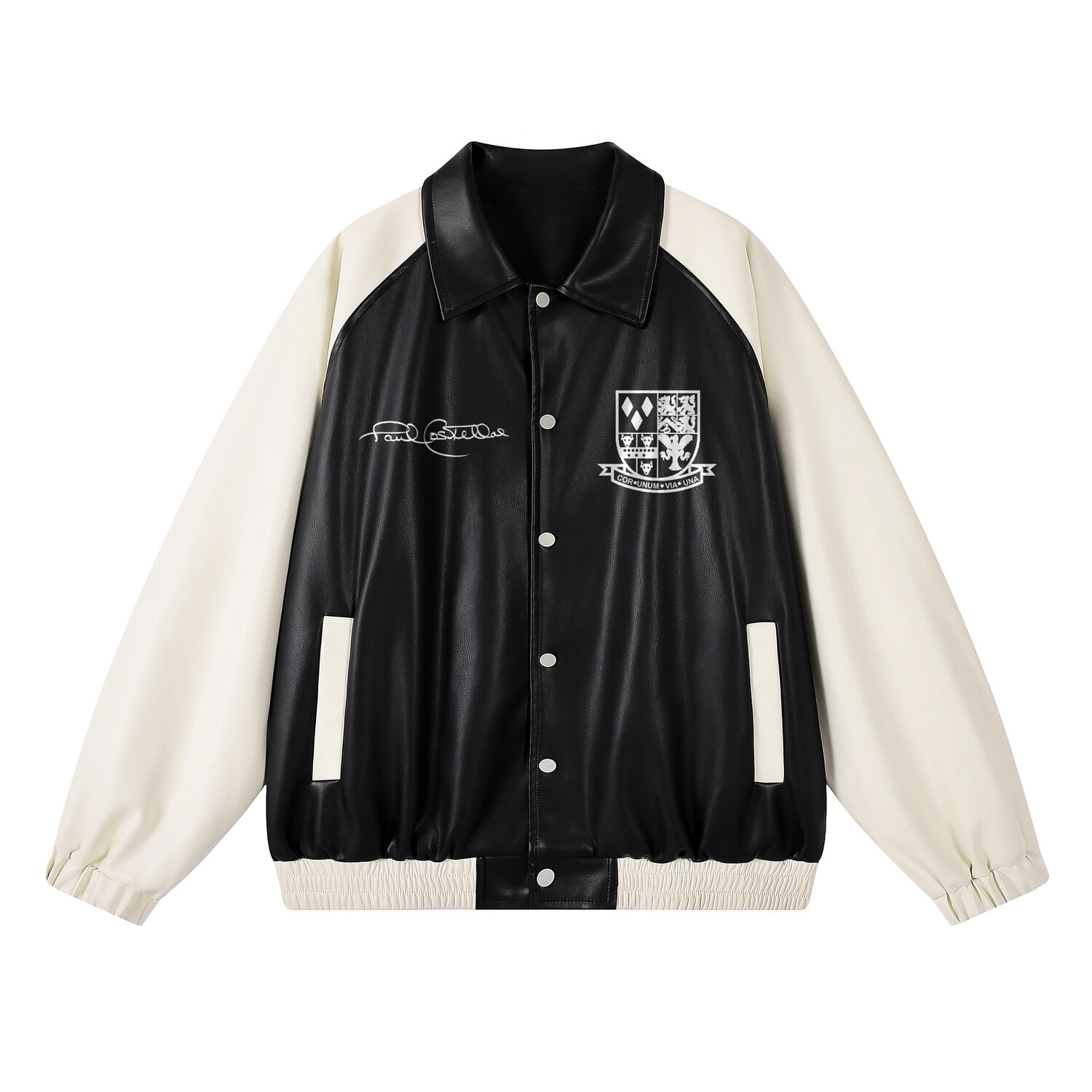 

Кожаная куртка унисекс Paul Costelloe, цвет Black/White Color Blocking